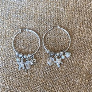 Sterling Silver Seashell Hoops